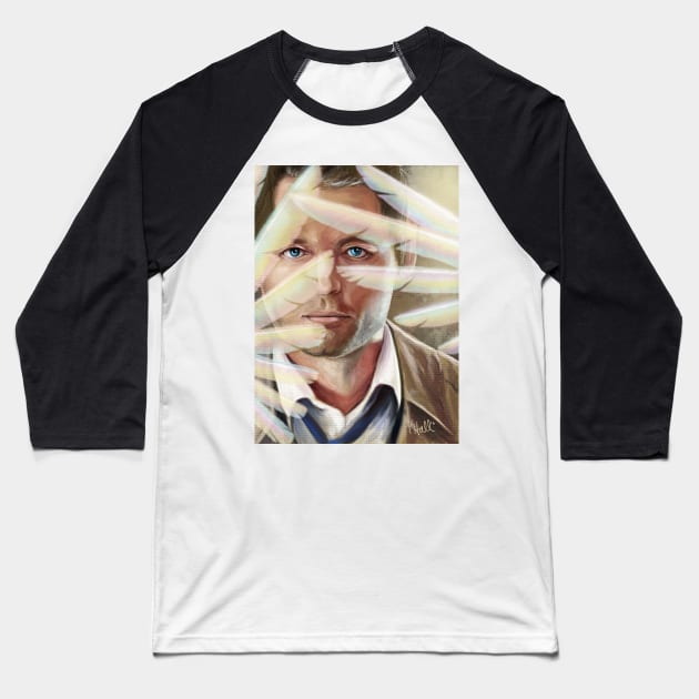 Castiel Baseball T-Shirt by Unicornarama